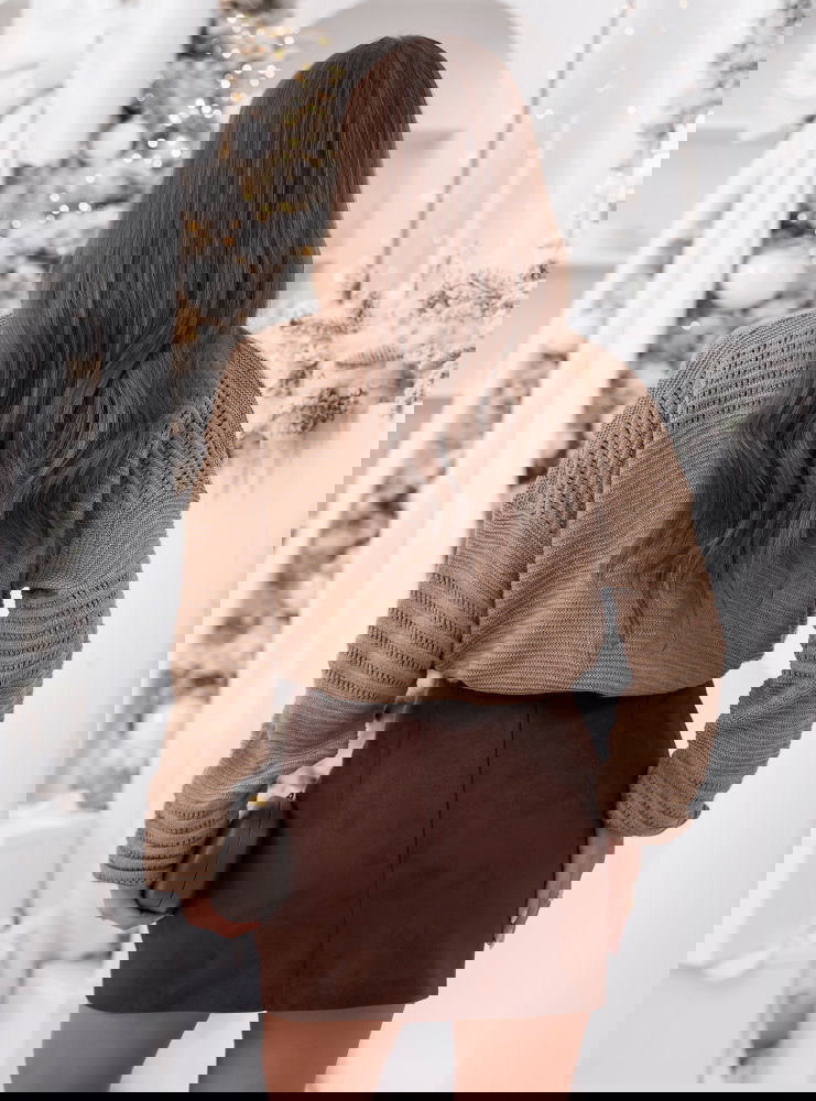 Sweter z półgolfem Ondrea - mocha mousse