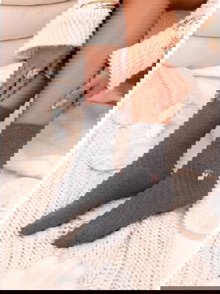 Popielate skarpetki z...