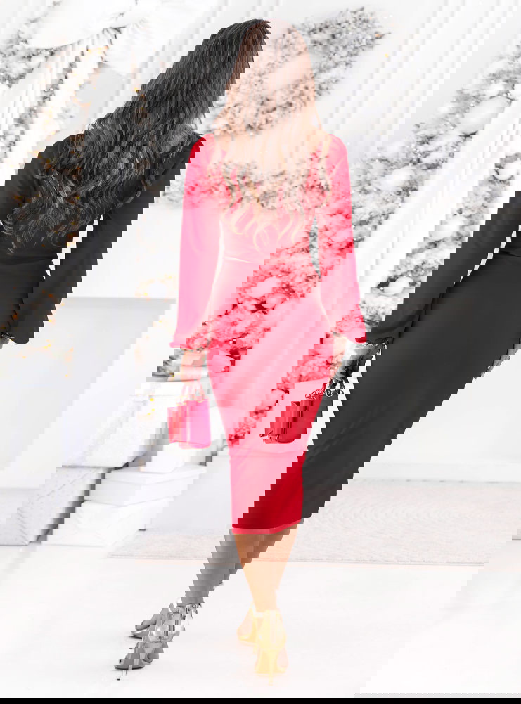 Malinowa sukienka świąteczna z...