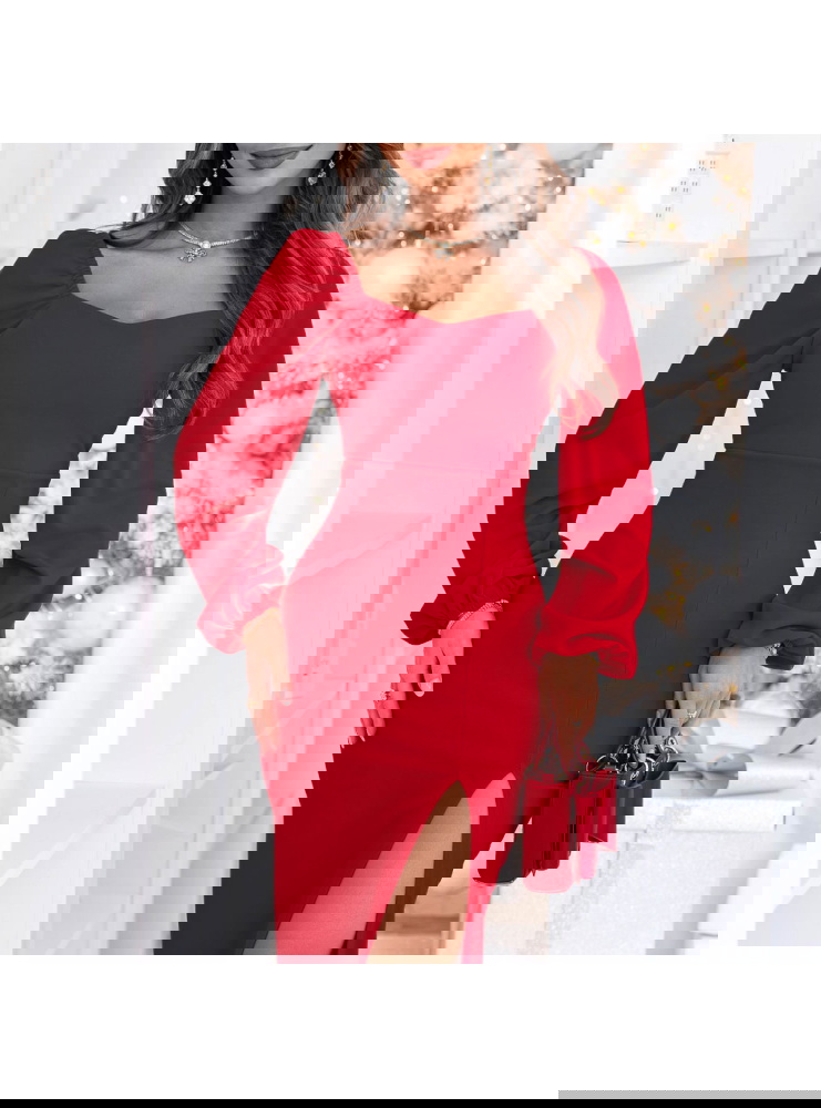 Malinowa sukienka świąteczna z...