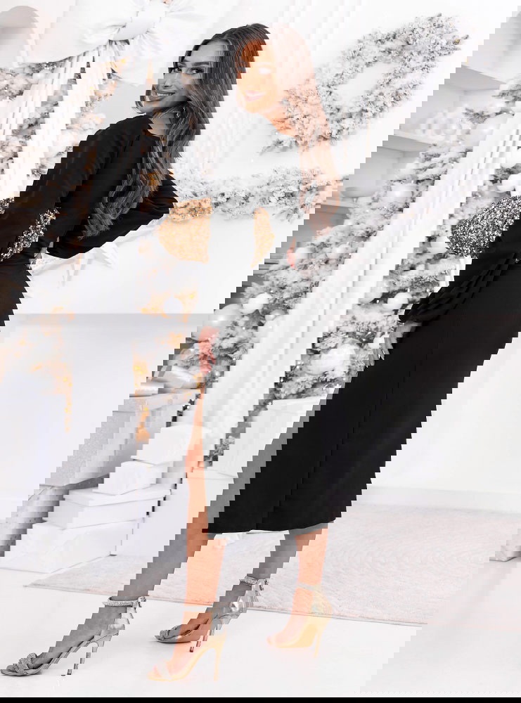 Czarna sukienka świąteczna z...