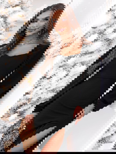 Czarna sukienka świąteczna...