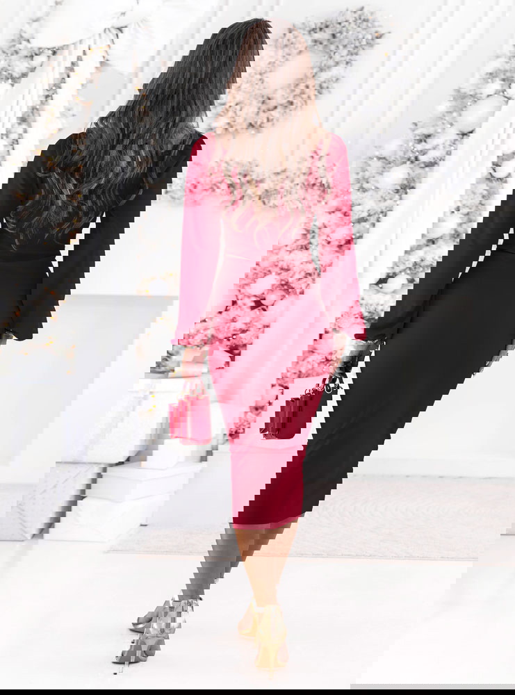 Bordowa sukienka świąteczna z...