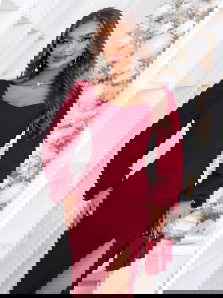 Bordowa sukienka świąteczna... 2