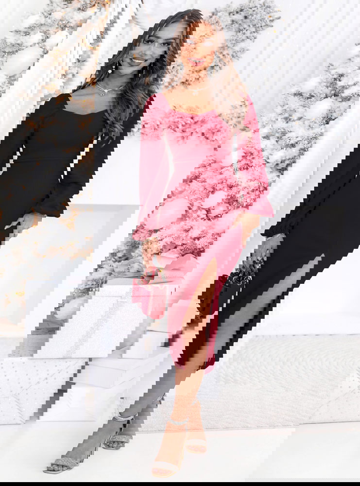 Bordowa sukienka świąteczna z...