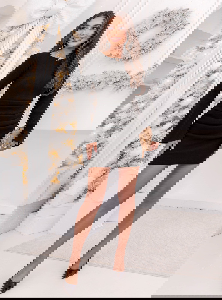 Czarna prążkowana sukienka mini na...