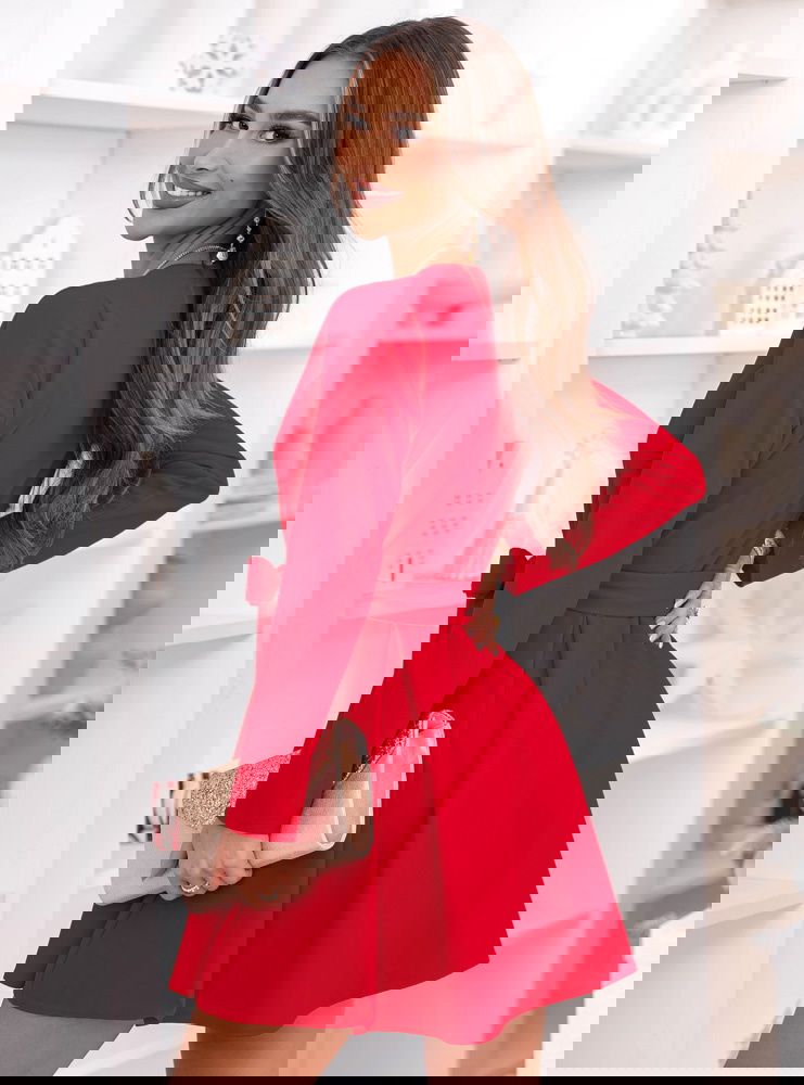 Malinowa sukienka na święta z...