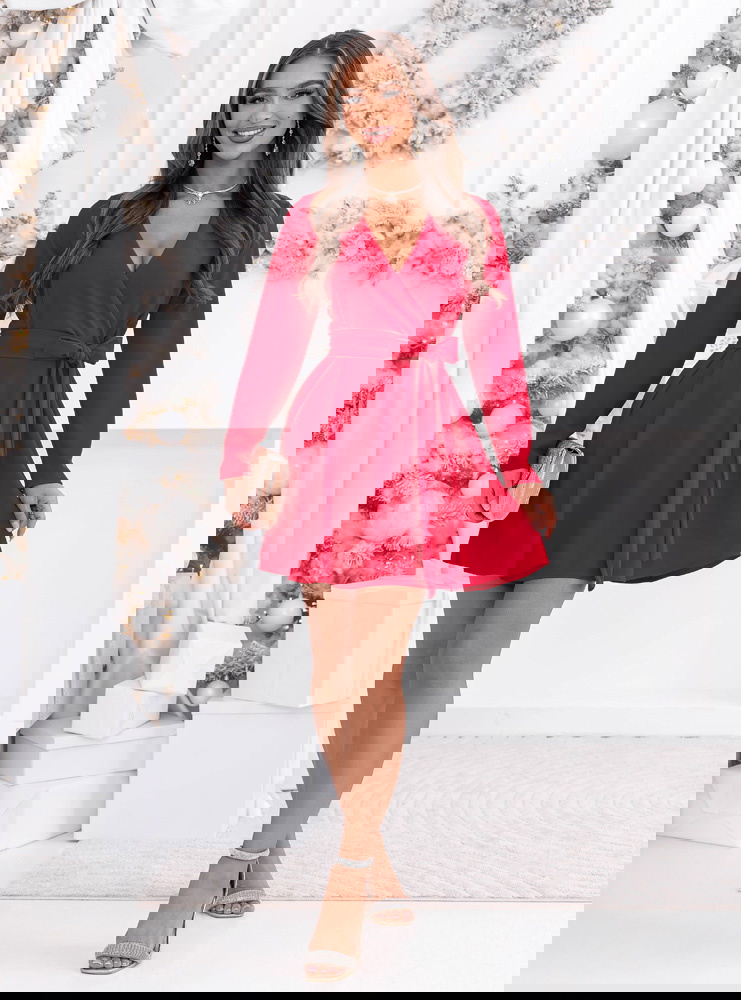 Malinowa sukienka na święta z...