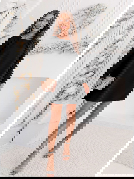 Czarna trapezowa świąteczna...