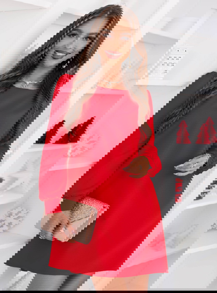 Malinowa trapezowa świąteczna...