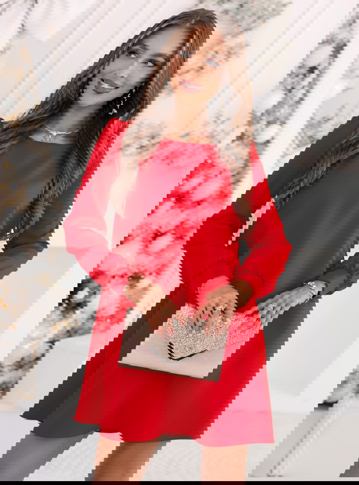 Malinowa trapezowa świąteczna...