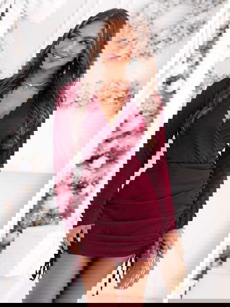 Bordowa satynowa sukienka...