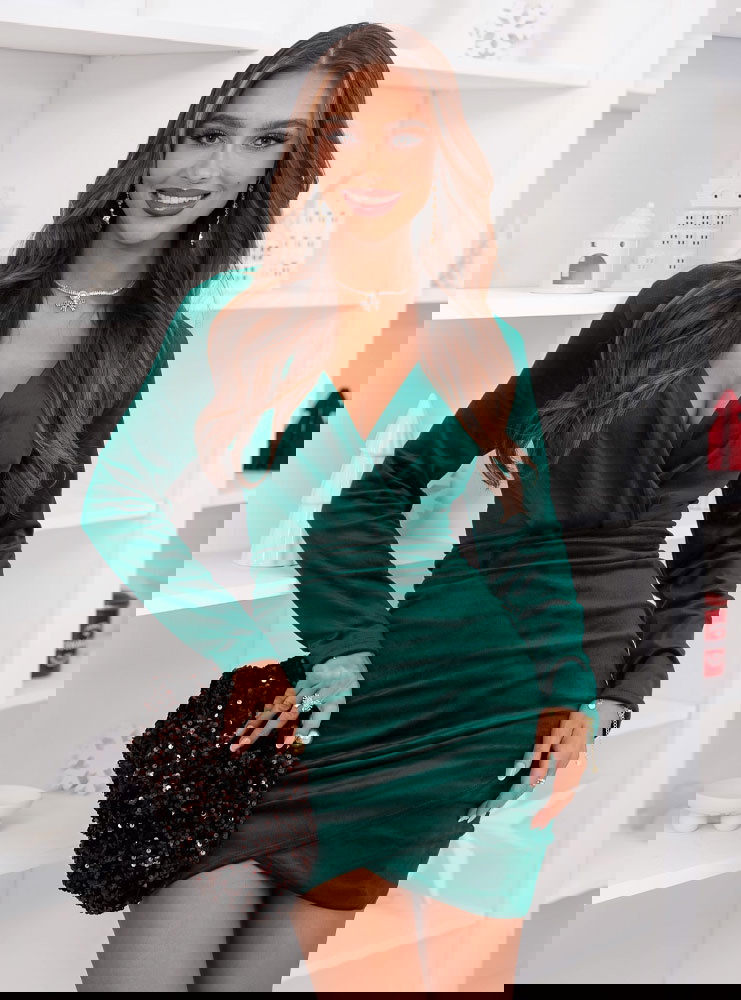 Welurowa świąteczna sukienka z...