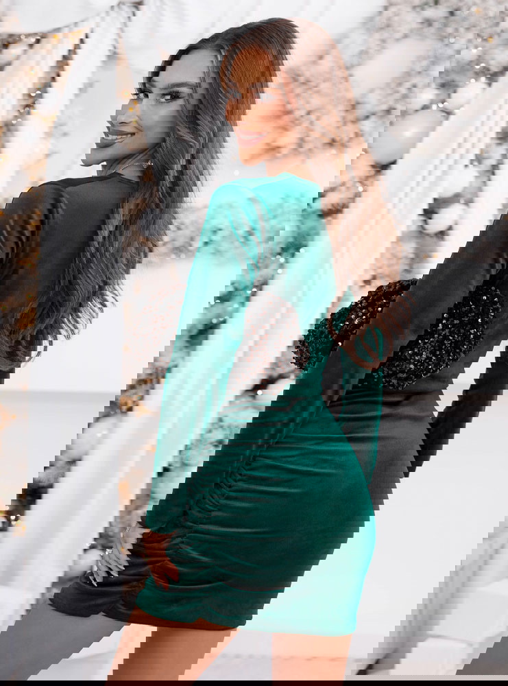 Welurowa świąteczna sukienka z...