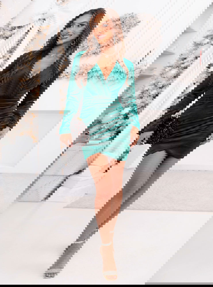 Welurowa świąteczna sukienka z...