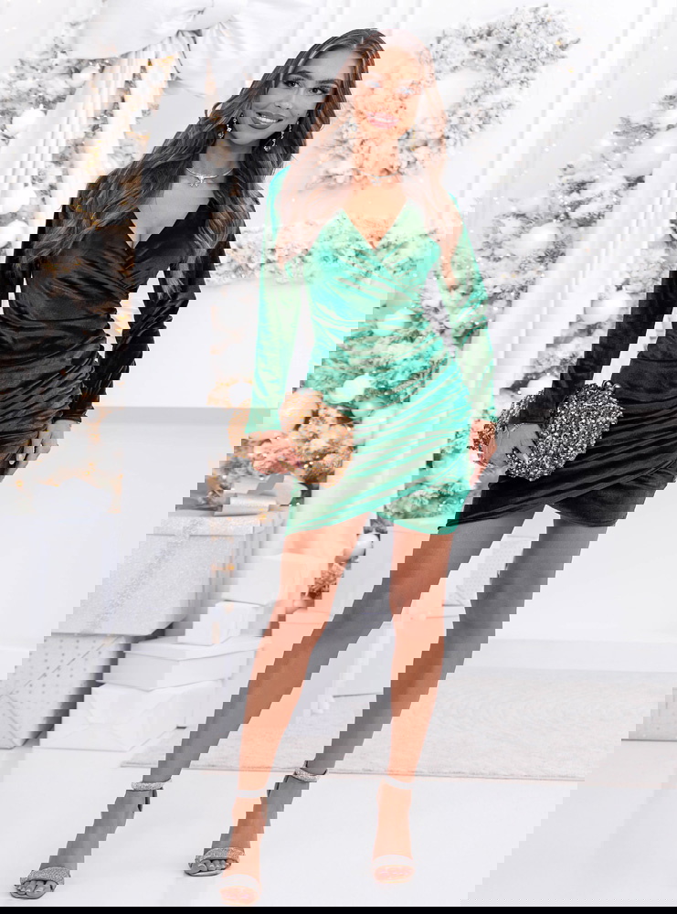 Welurowa świąteczna sukienka z...