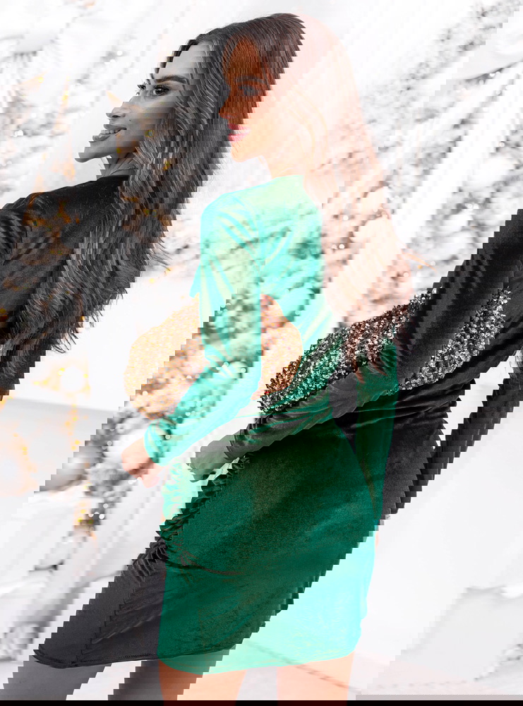 Welurowa świąteczna sukienka z...