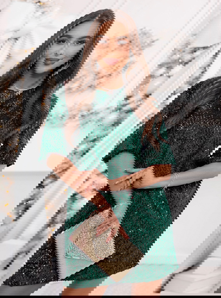 Cekinowa świąteczna sukienka mini...