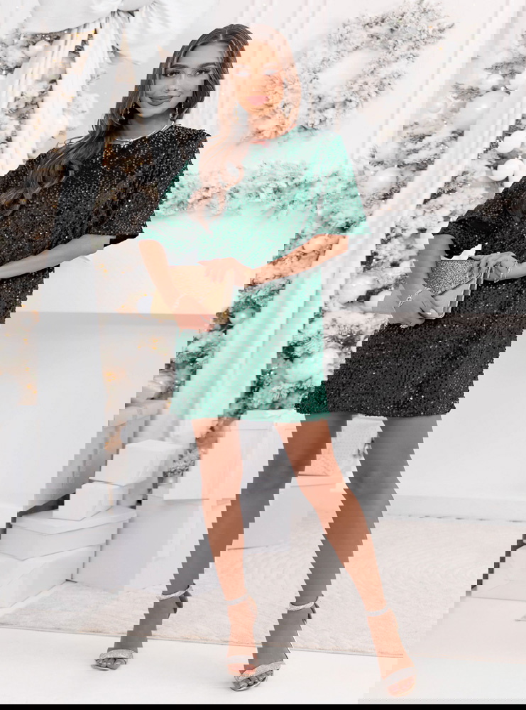 Cekinowa świąteczna sukienka mini...