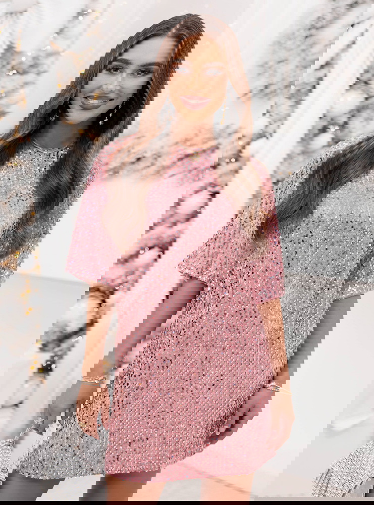 Cekinowa świąteczna sukienka mini...