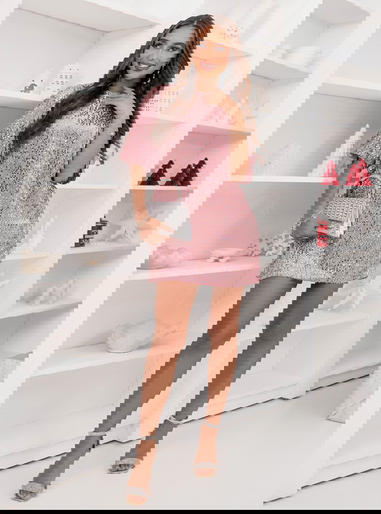 Cekinowa świąteczna sukienka mini...