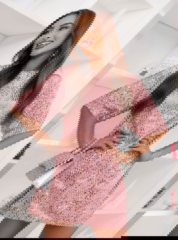 Cekinowa świąteczna sukienka mini...