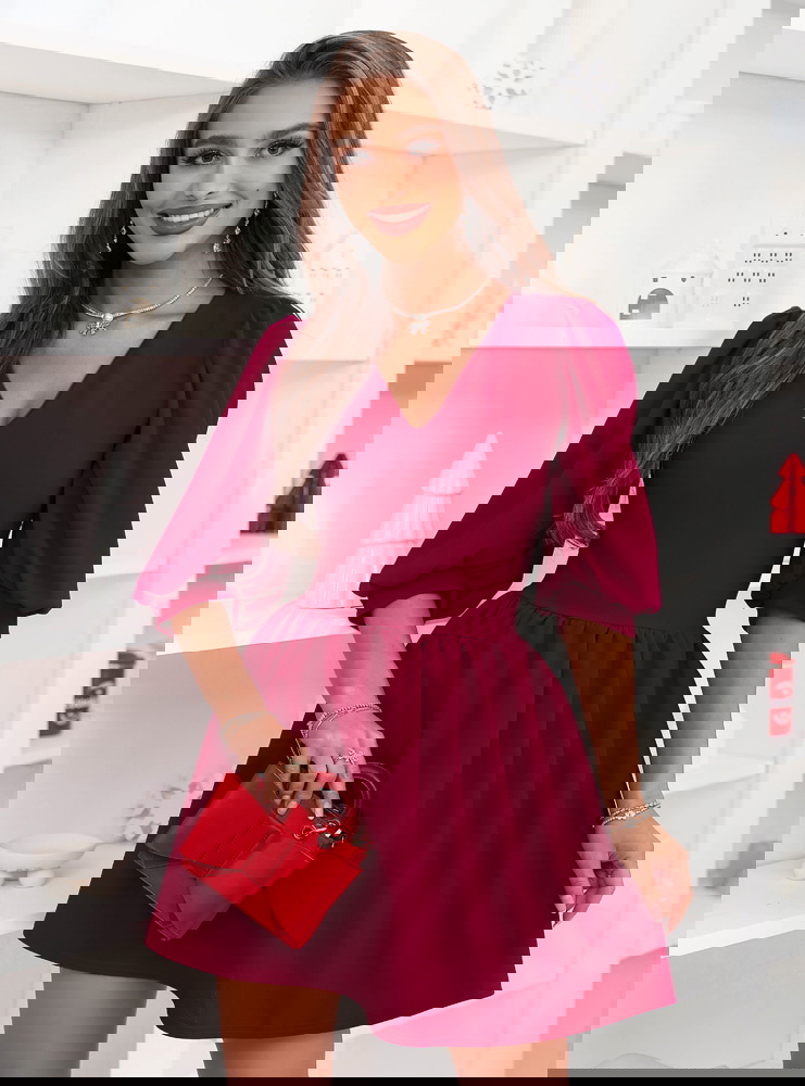 Bordowa sukienka na święta z...