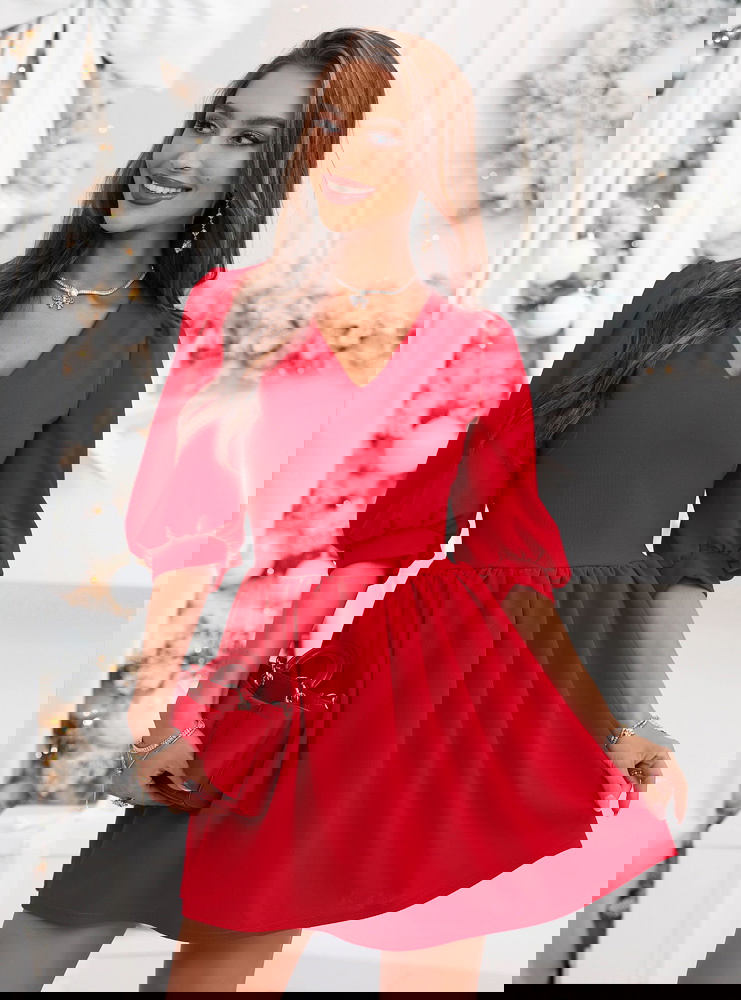 Malinowa sukienka na święta z...