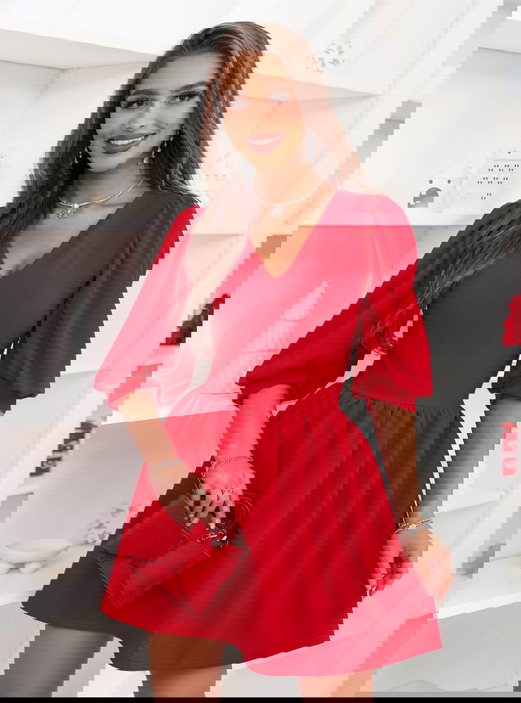 Malinowa sukienka na święta z...