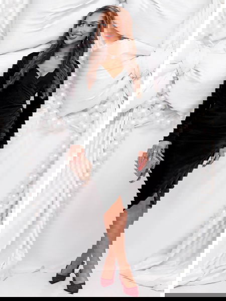 Czarna welurowa świąteczna...