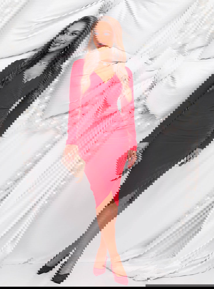 Malinowa welurowa świąteczna sukienka...