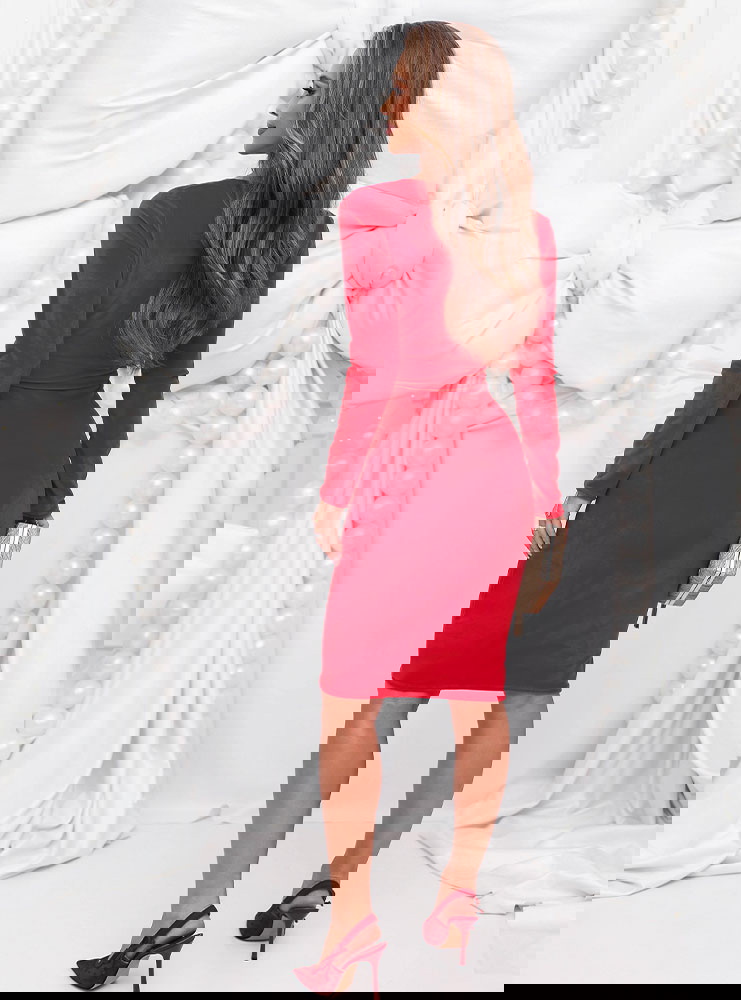 Malinowa welurowa świąteczna sukienka...