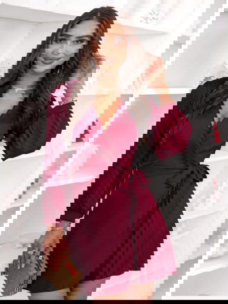 Bordowa satynowa świąteczna...