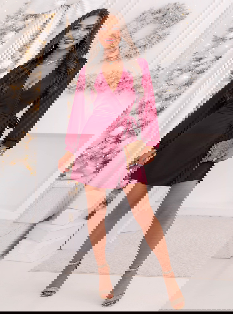 Bordowa satynowa świąteczna sukienka...