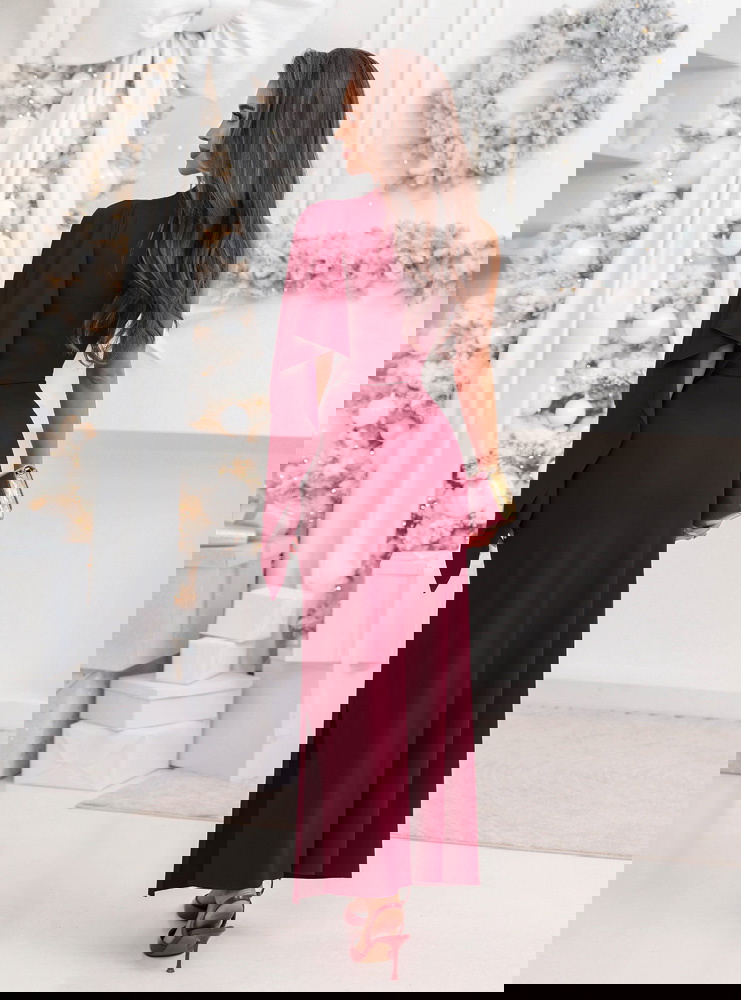 Bordowa świąteczna sukienka na jedno...