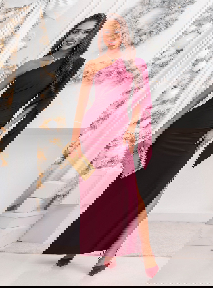 Bordowa świąteczna sukienka na jedno...