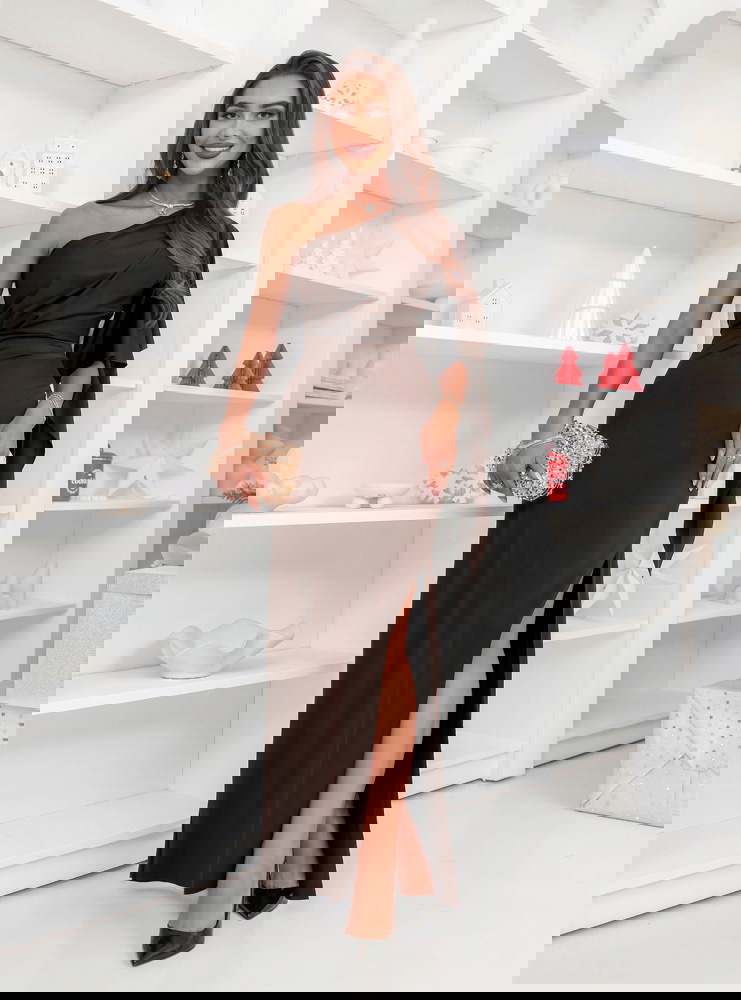 Czekoladowa świąteczna sukienka na...