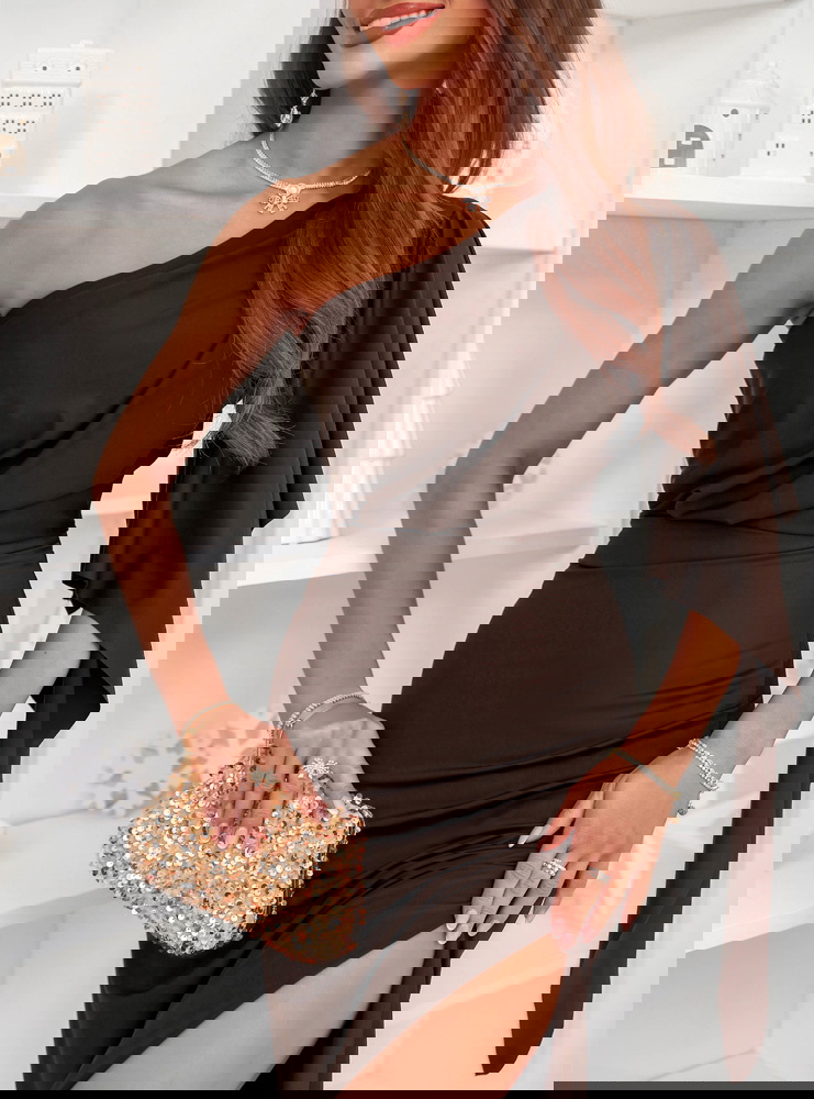 Czekoladowa świąteczna sukienka na...