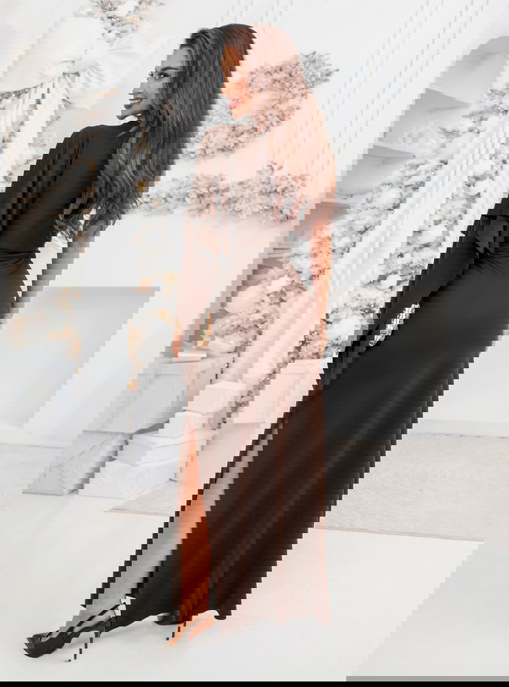 Czekoladowa świąteczna sukienka na...