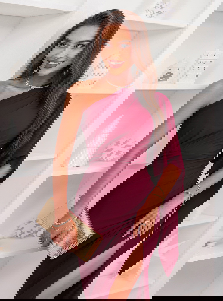 Bordowa świąteczna sukienka na jedno...