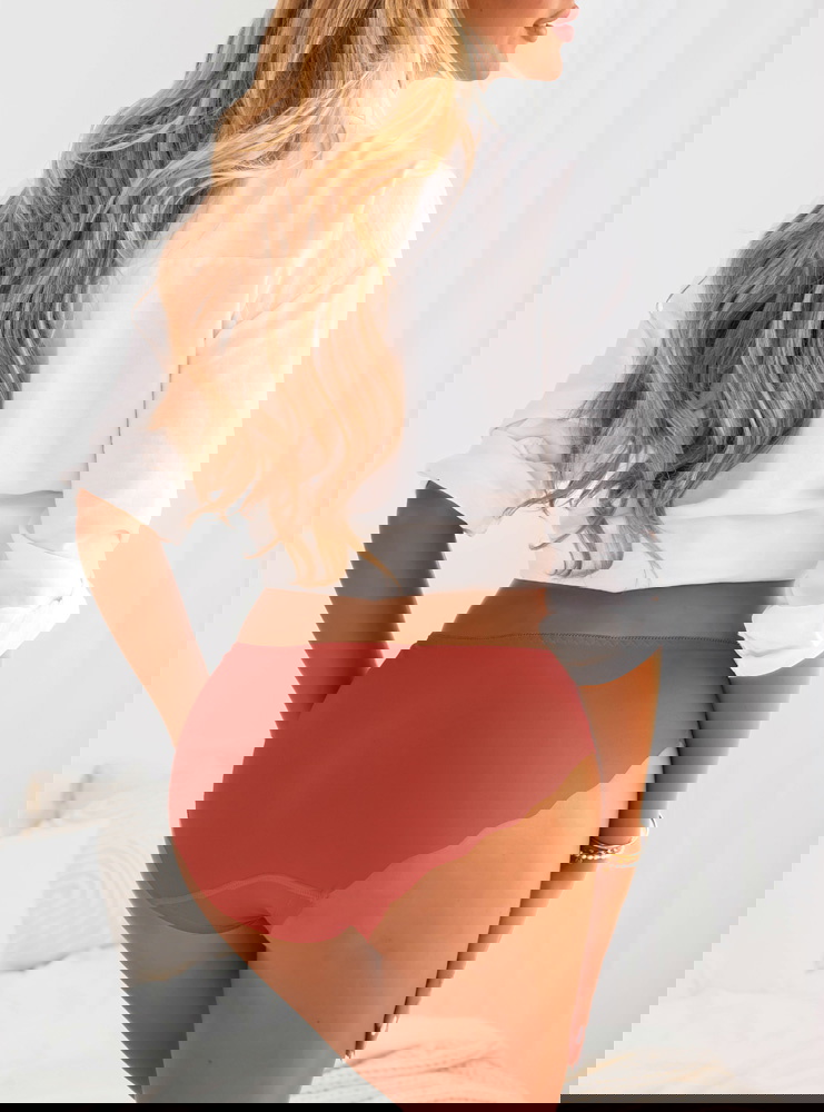 Koralowe bezszwowe majtki Marcy