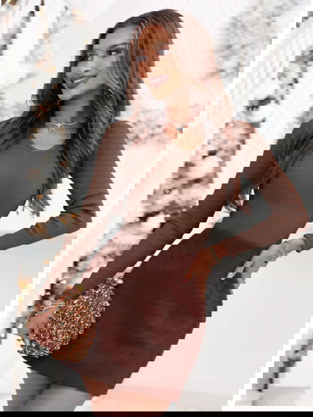 Prążkowana bluzka z...