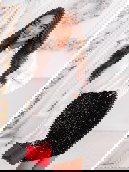 Czarna cekinowa mini...