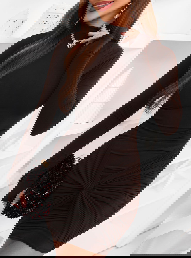 Czekoladowa sukienka mini na święta z...