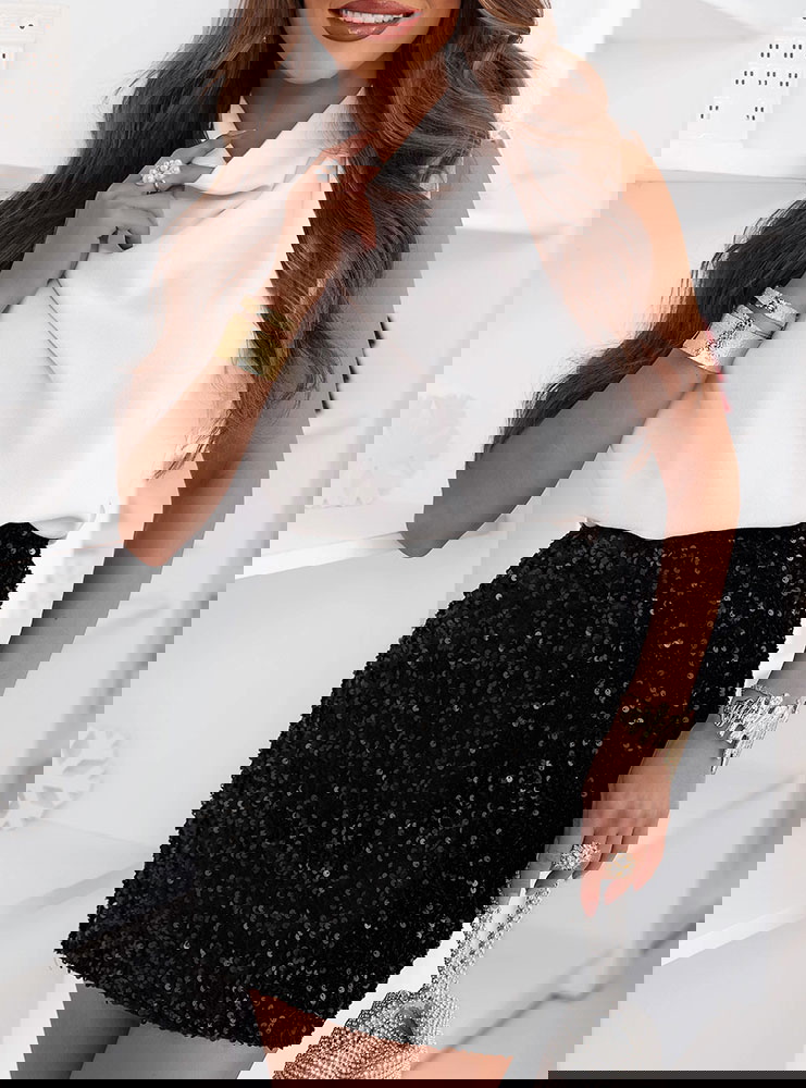 Czarna cekinowa świąteczna mini...