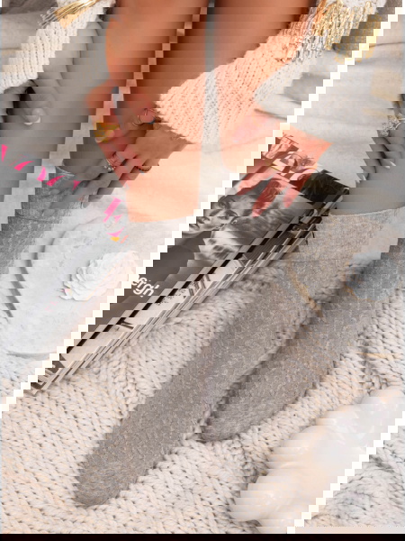 Szare damskie skarpetki z... 2