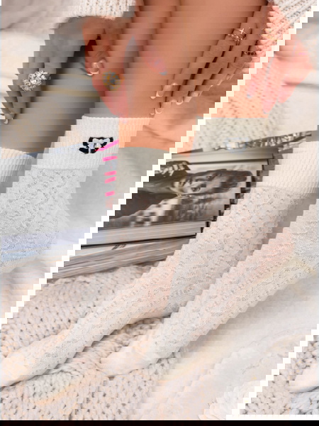 Damskie skarpetki z ozdobną...