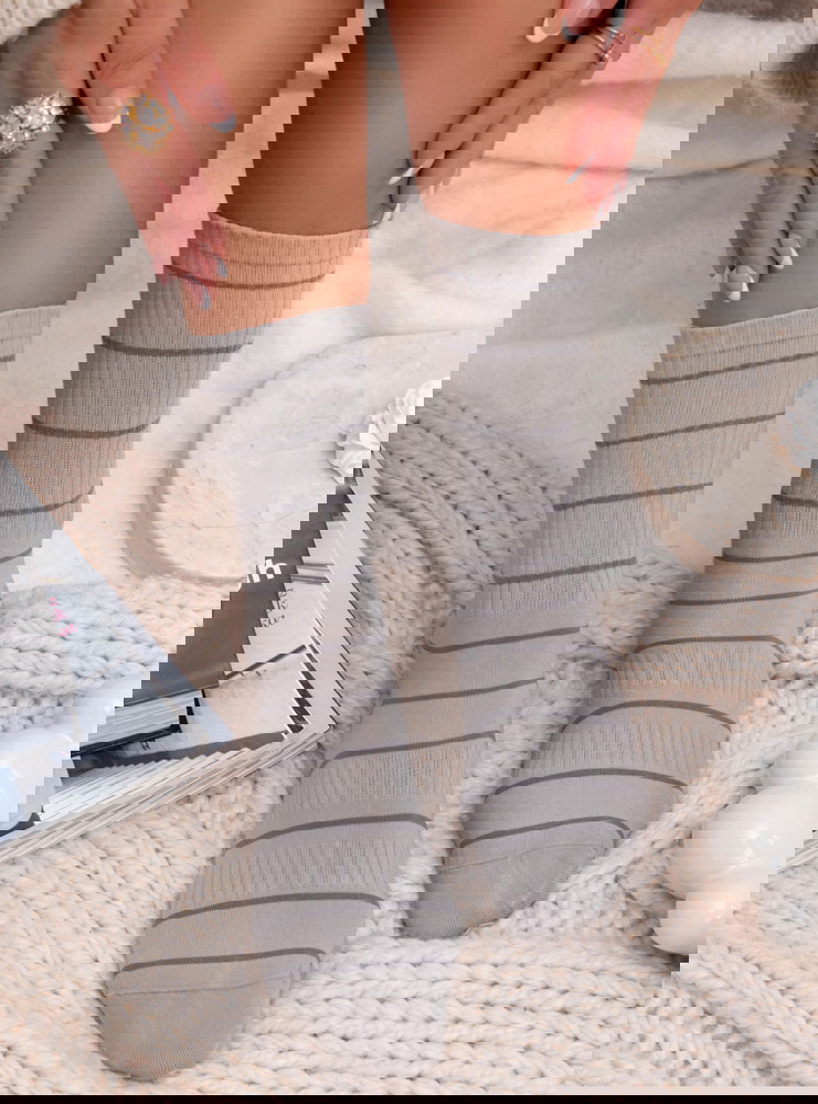 Skarpetki w paski Kennocha - khaki