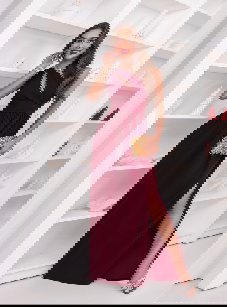 Bordowa świąteczna sukienka na jedno...