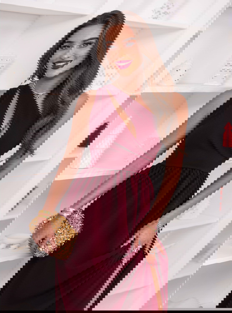 Bordowa świąteczna sukienka na jedno...